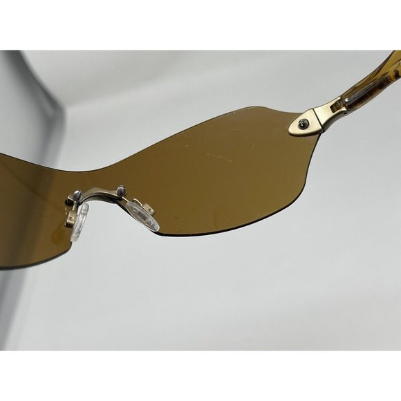 Oakley Dartboard Sunglasses Rimless Shield Brown  Scratches On Lenses Rare - Picture 6 of 12